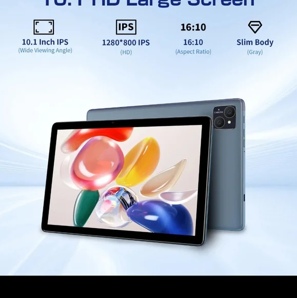 10.1 large screen portable tablet for everyday use with eye protection
